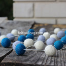 Felt Ball Garland Blue White Lavender - Felt Ball Rug Australia - 2