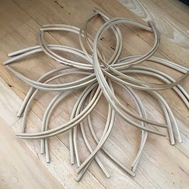 Baby Mobile Wooden Frame Arch Shaped Wooden Mobile Frame. Felt Ball