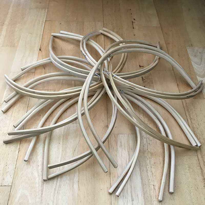 Baby Mobile Wooden Frame Arch Shaped Wooden Mobile Frame. Felt Ball