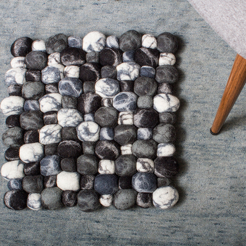 6t Ball Rug Dark Pebble Felt Ball Rug - Felt Ball Rug Australia