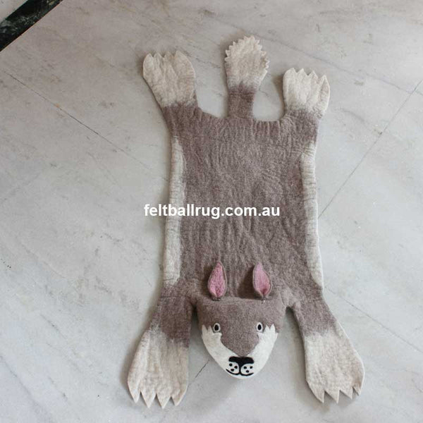 Animal Felt Rug Gus The Rabbit - Felt Ball Rug Australia - 1