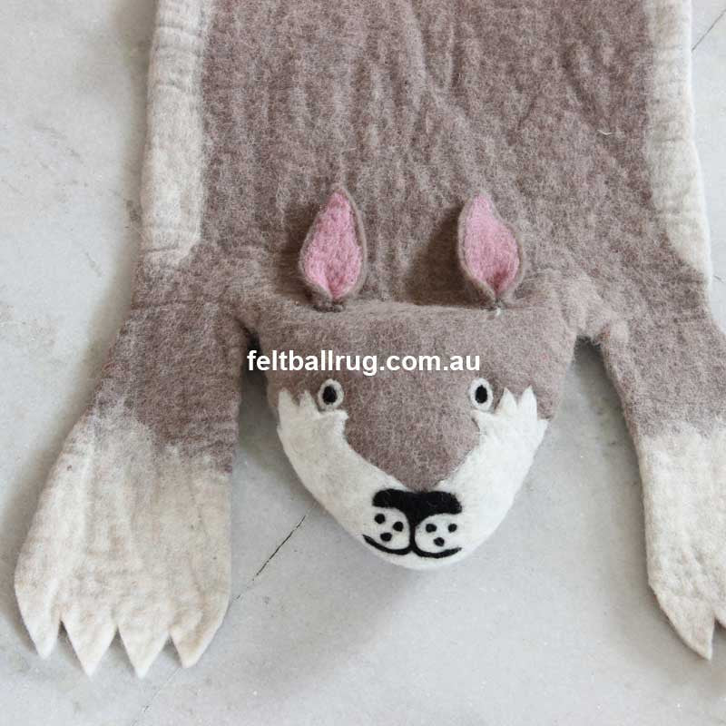 Animal Felt Rug Gus The Rabbit - Felt Ball Rug Australia - 2