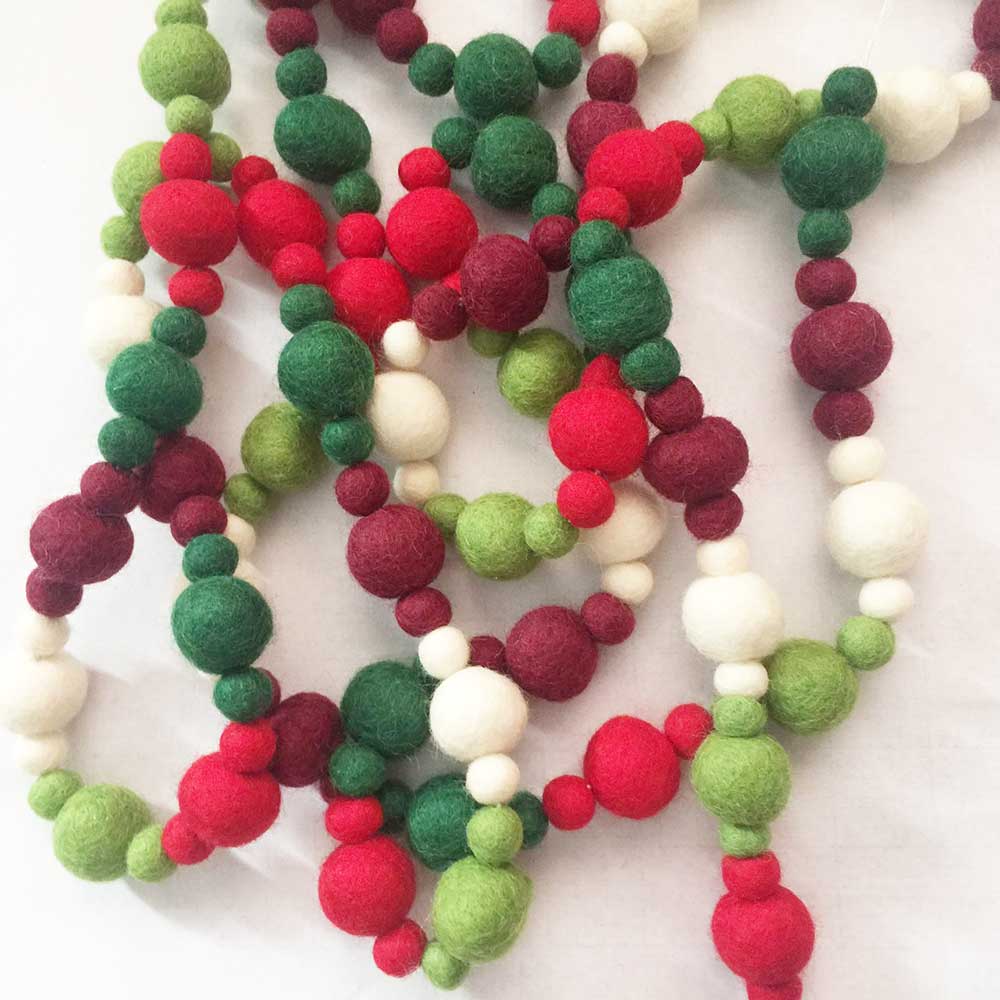 Felted Ball Christmas Garland