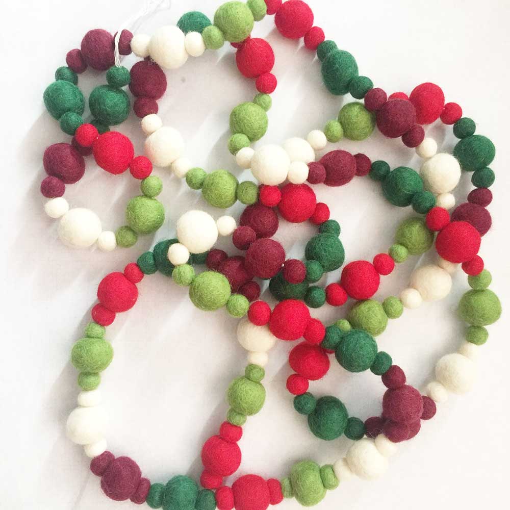 Felted Ball Christmas Garland
