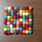 Multicolored Square Felt Ball Coaster - Felt Ball Rug Australia - 2