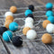 Felt Ball Garland Black Ocean Green White Brown - Felt Ball Rug Australia - 2