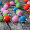 Felt Ball Garland Pink Red Green And Blue - Felt Ball Rug Australia - 3