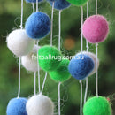Felt Ball Garland Lime Green Pink Blue White - Felt Ball Rug Australia - 3