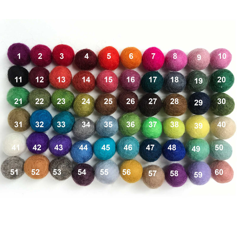 1 CM Felt Balls Assorted Colours