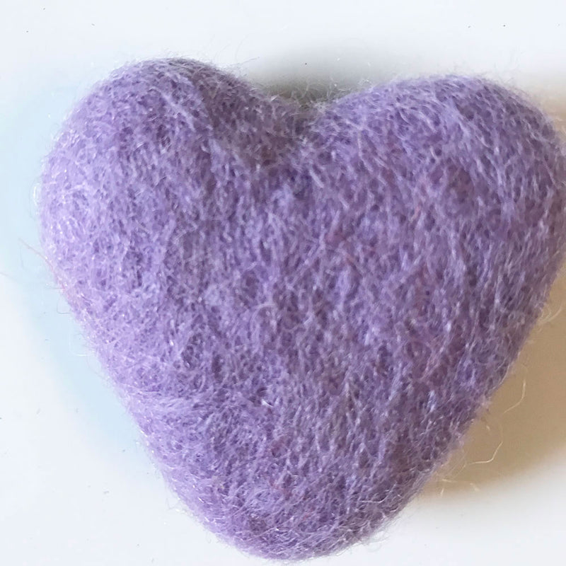 Felt Hearts purple