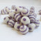 lavender on white polka dot swirl felt balls