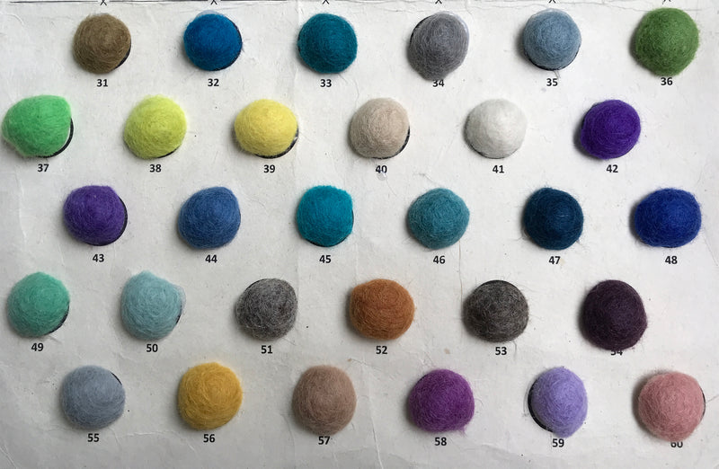 3 CM Felt Balls Assorted Colours
