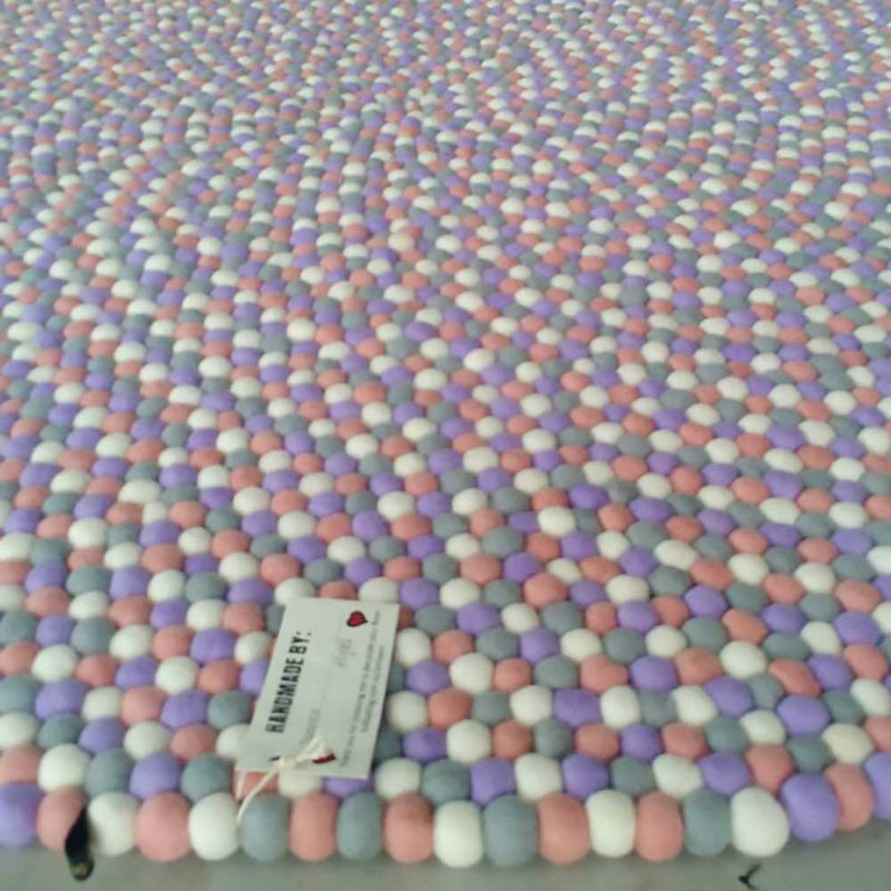 lavender nursery felt ball rug