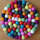 Multi Colored Felt Ball Trivet - Felt Ball Rug Australia - 2