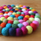 Multi Colored Felt Ball Trivet - Felt Ball Rug Australia - 1