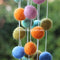 Pom Pom Garland Blue Mint Lime Orange Pink - Felt Ball Rug Australia - 3