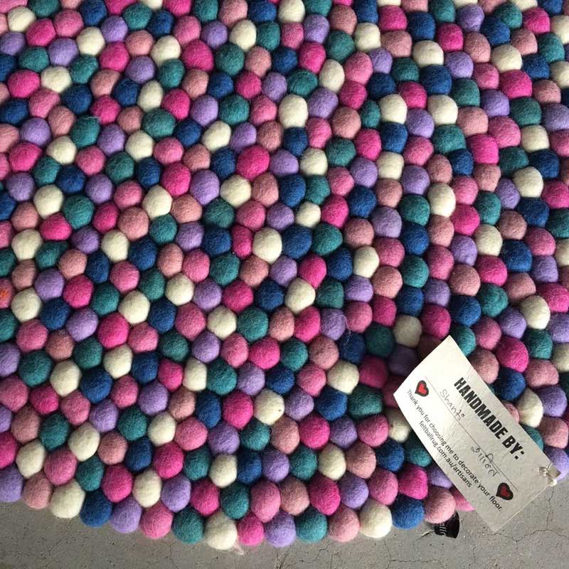 nursery rug felt ball rug pretty pastels