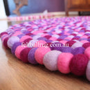 Pancy Purple Felt Ball Rug - Felt Ball Rug Australia - 3