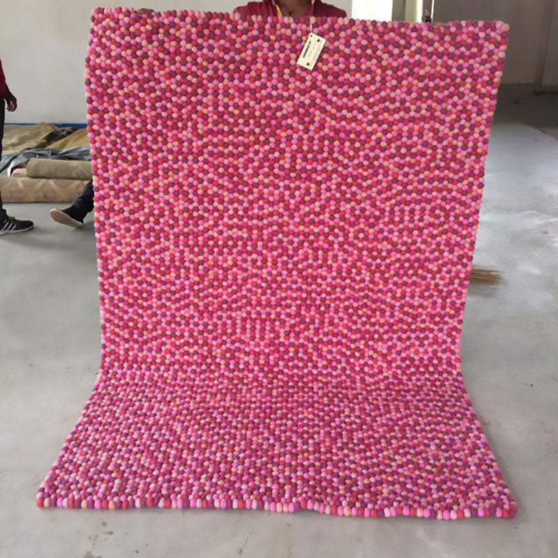 Raspberry Swirl Rug Raspberry Sorbet Rectangle Felt Ball Rug - Australia – Felt Ball Rug ...