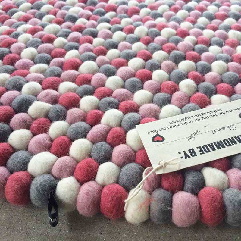 Felt Tube Rug Rocky Road Felt Ball Rug - Felt Ball Rug Australia
